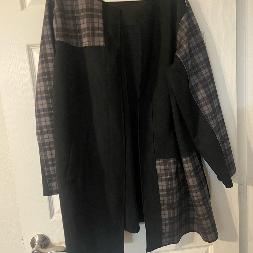 Cato Plaid Gray‎ Black Women's Jacket Size 18/20